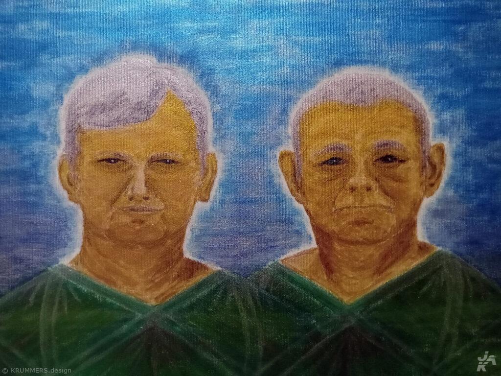 Paintbrush painting on canvas 30 x 40 cm
